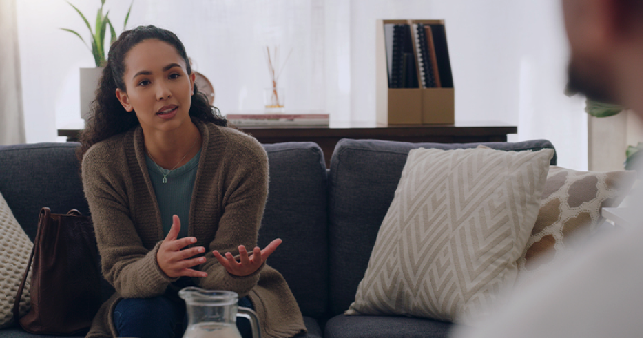 Woman Talking to Therapist